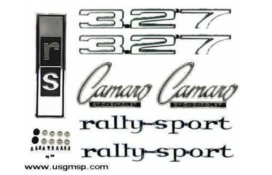 1968 Camaro Emblem Kit: 327 Rally Sport kit.